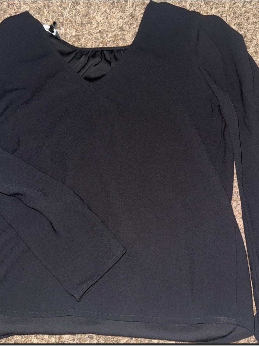 Express Black Long Sleeve V-Neck Blouse